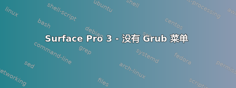 Surface Pro 3 - 没有 Grub 菜单