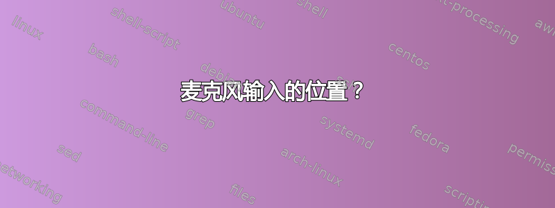 麦克风输入的位置？