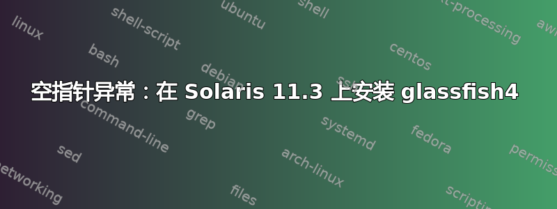 空指针异常：在 Solaris 11.3 上安装 glassfish4