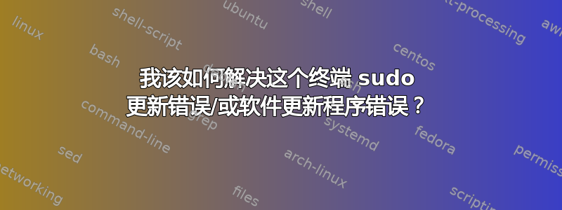 我该如何解决这个终端 sudo 更新错误/或软件更新程序错误？