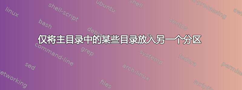 仅将主目录中的某些目录放入另一个分区