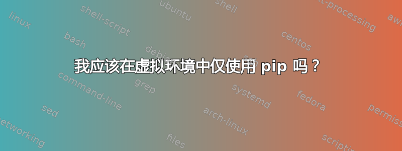 我应该在虚拟环境中仅使用 pip 吗？