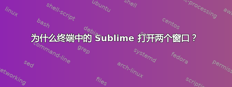 为什么终端中的 Sublime 打开两个窗口？