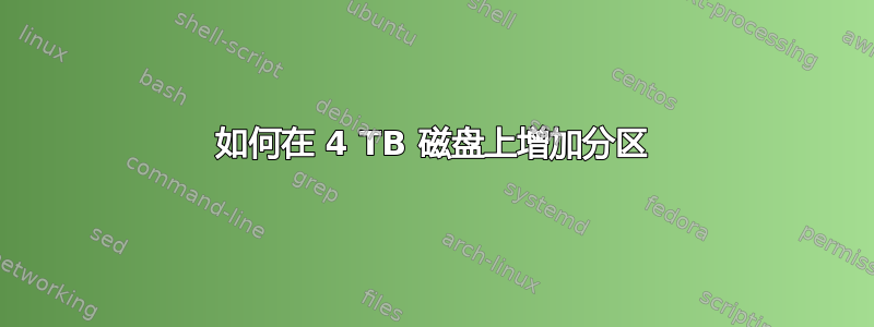 如何在 4 TB 磁盘上增加分区