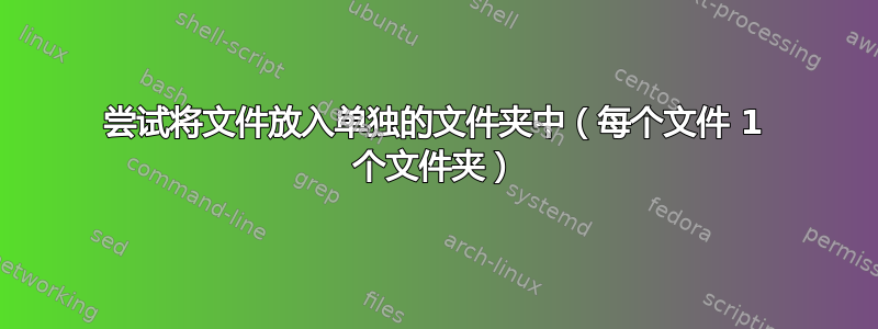 尝试将文件放入单独的文件夹中（每个文件 1 个文件夹）