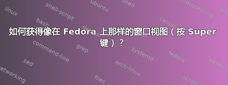 如何获得像在 Fedora 上那样的窗口视图（按 Super 键）？