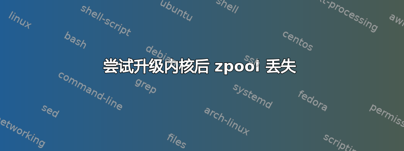 尝试升级内核后 zpool 丢失