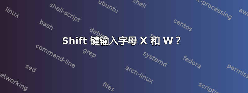 Shift 键输入字母 X 和 W？