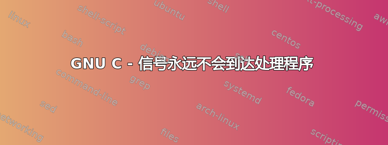 GNU C - 信号永远不会到达处理程序