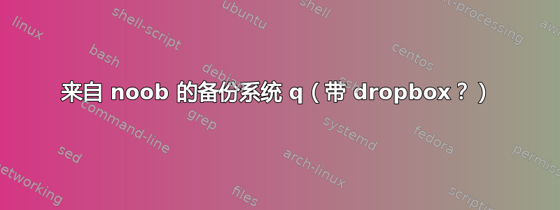 来自 noob 的备份系统 q（带 dropbox？）