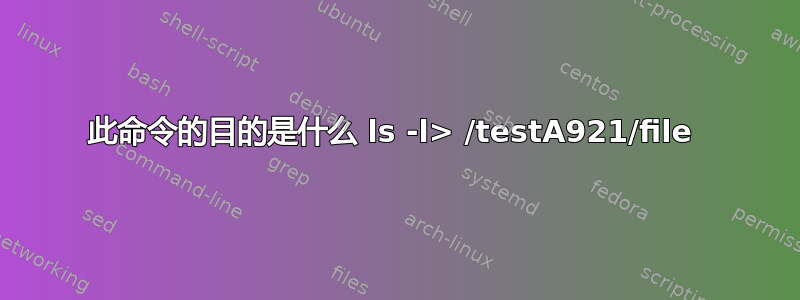 此命令的目的是什么 ls -l> /testA921/file 