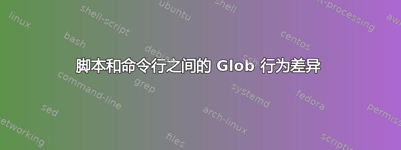 脚本和命令行之间的 Glob 行为差异