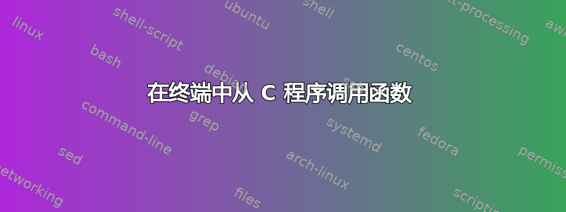 在终端中从 C 程序调用函数