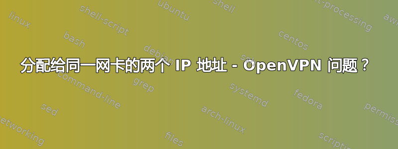 分配给同一网卡的两个 IP 地址 - OpenVPN 问题？