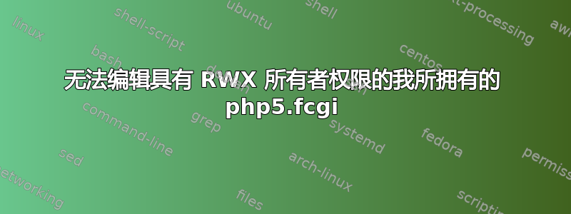 无法编辑具有 RWX 所有者权限的我所拥有的 php5.fcgi