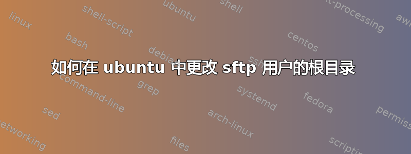 如何在 ubuntu 中更改 sftp 用户的根目录