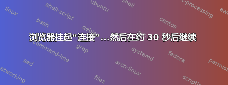 浏览器挂起“连接”...然后在约 30 秒后继续