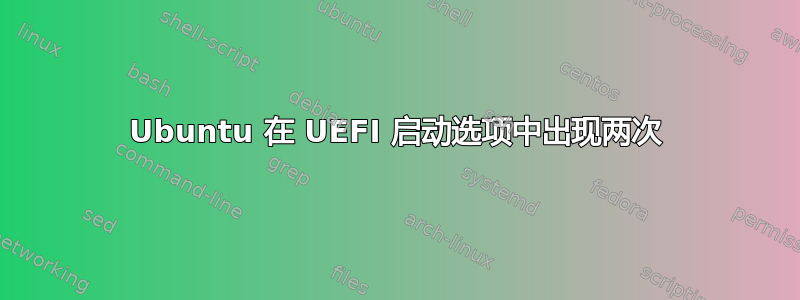 Ubuntu 在 UEFI 启动选项中出现两次