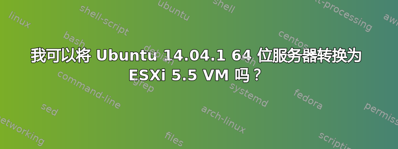 我可以将 Ubuntu 14.04.1 64 位服务器转换为 ESXi 5.5 VM 吗？