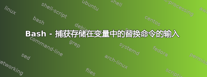 Bash - 捕获存储在变量中的替换命令的输入