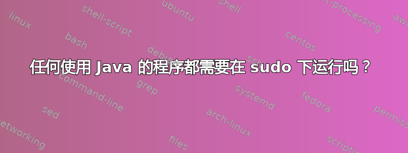 任何使用 Java 的程序都需要在 sudo 下运行吗？