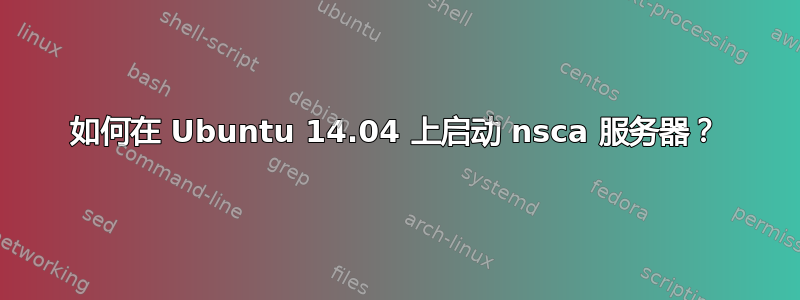 如何在 Ubuntu 14.04 上启动 nsca 服务器？