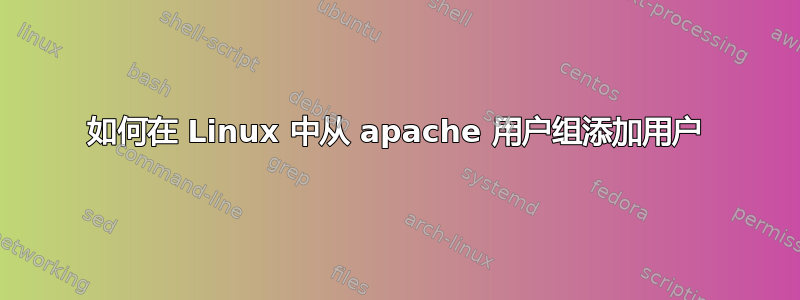 如何在 Linux 中从 apache 用户组添加用户