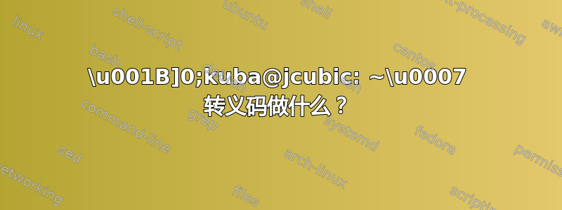 \u001B]0;kuba@jcubic: ~\u0007 转义码做什么？