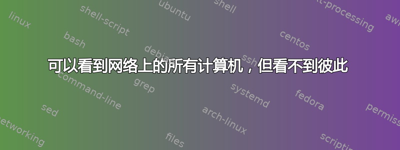 可以看到网络上的所有计算机，但看不到彼此