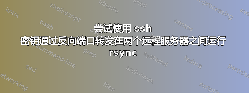 尝试使用 ssh 密钥通过反向端口转发在两个远程服务器之间运行 rsync