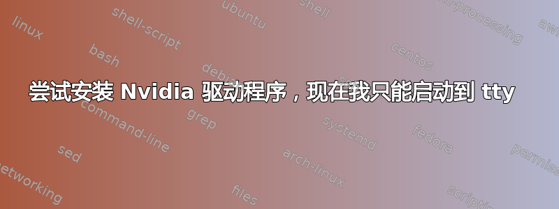 尝试安装 Nvidia 驱动程序，现在我只能启动到 tty 