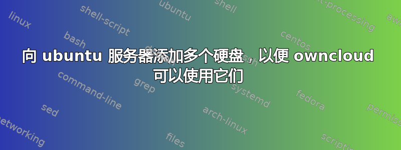 向 ubuntu 服务器添加多个硬盘，以便 owncloud 可以使用它们