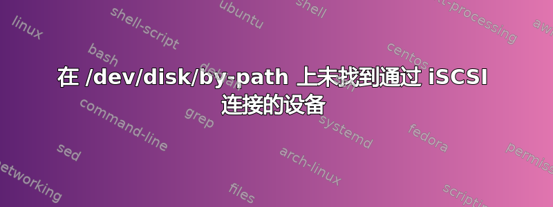 在 /dev/disk/by-path 上未找到通过 iSCSI 连接的设备