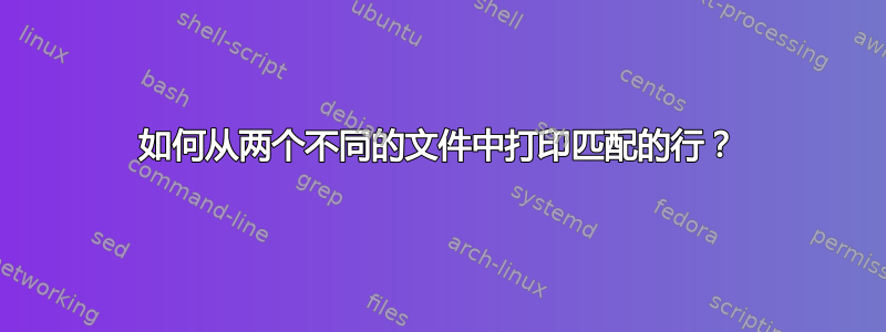 如何从两个不同的文件中打印匹配的行？