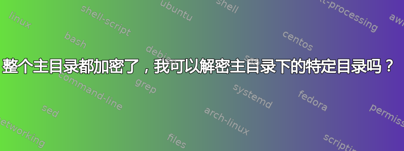 整个主目录都加密了，我可以解密主目录下的特定目录吗？