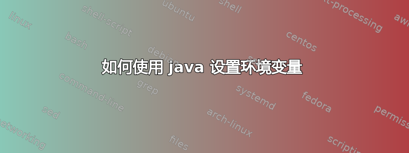 如何使用 java 设置环境变量