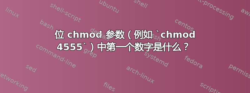 4 位 chmod 参数（例如 `chmod 4555`）中第一个数字是什么？