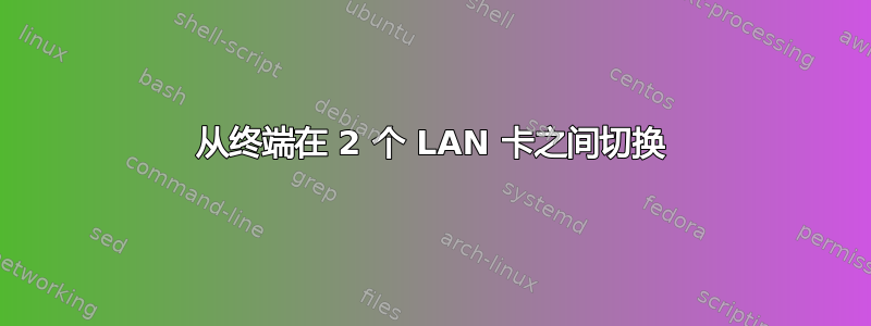 从终端在 2 个 LAN 卡之间切换