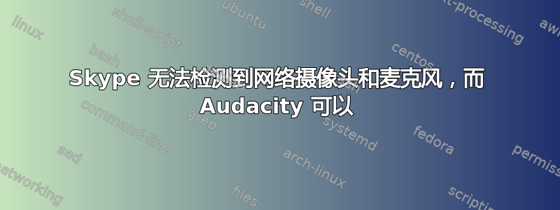 Skype 无法检测到网络摄像头和麦克风，而 Audacity 可以