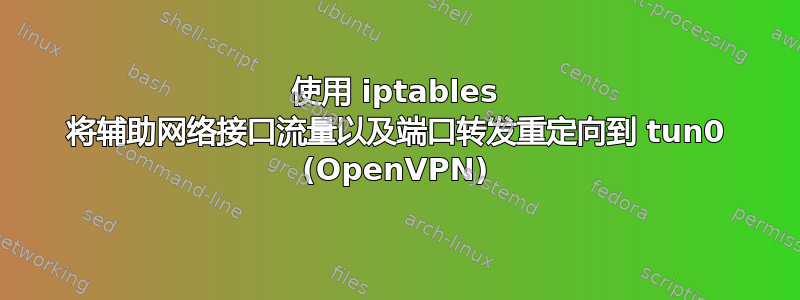 使用 iptables 将辅助网络接口流量以及端口转发重定向到 tun0 (OpenVPN)