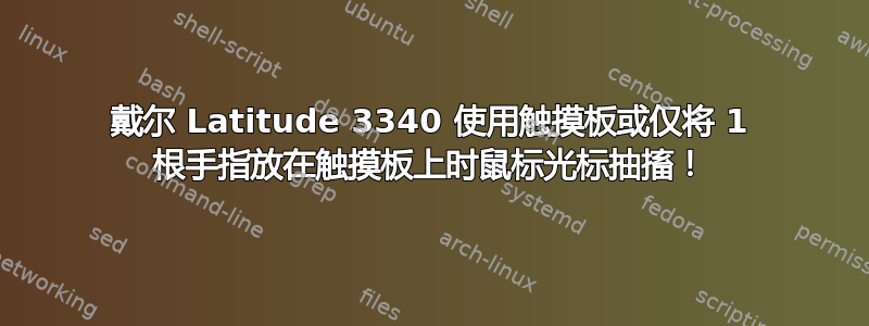 戴尔 Latitude 3340 使用触摸板或仅将 1 根手指放在触摸板上时鼠标光标抽搐！