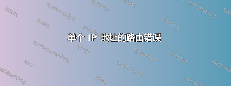 单个 IP 地址的路由错误