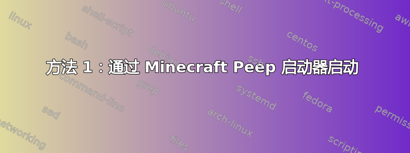 方法 1：通过 Minecraft Peep 启动器启动