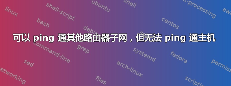 可以 ping 通其他路由器子网，但无法 ping 通主机