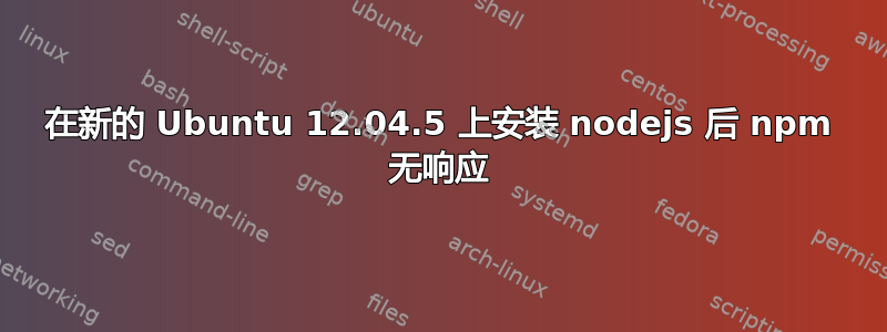 在新的 Ubuntu 12.04.5 上安装 nodejs 后 npm 无响应