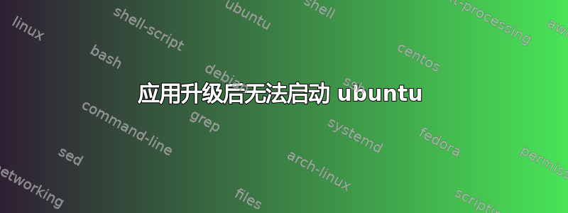 应用升级后无法启动 ubuntu