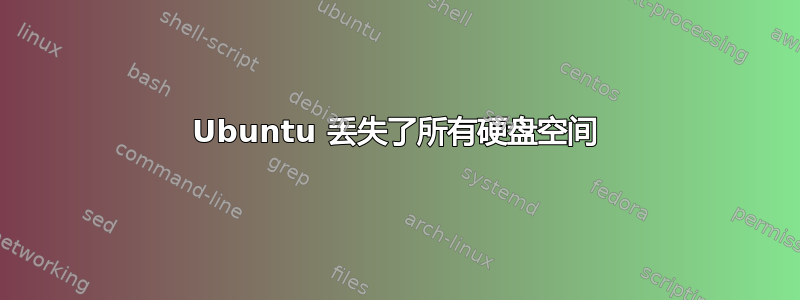 Ubuntu 丢失了所有硬盘空间