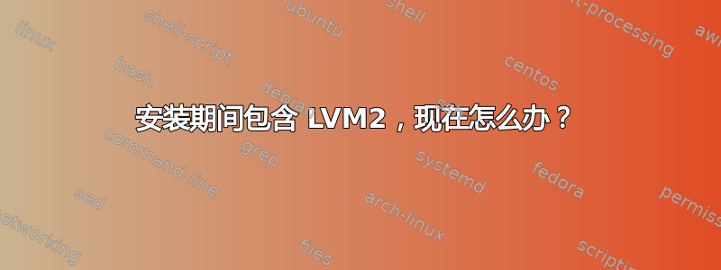 安装期间包含 LVM2，现在怎么办？