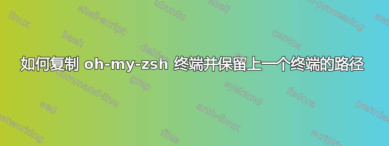 如何复制 oh-my-zsh 终端并保留上一个终端的路径