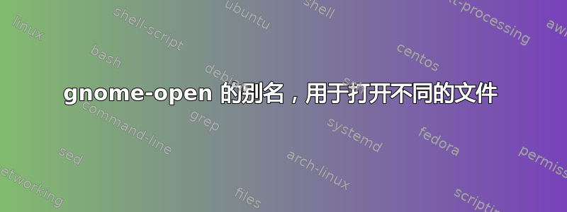 gnome-open 的别名，用于打开不同的文件